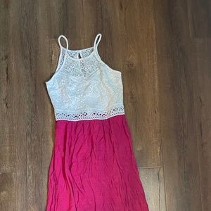 Womens lace Pink and white maxi dress